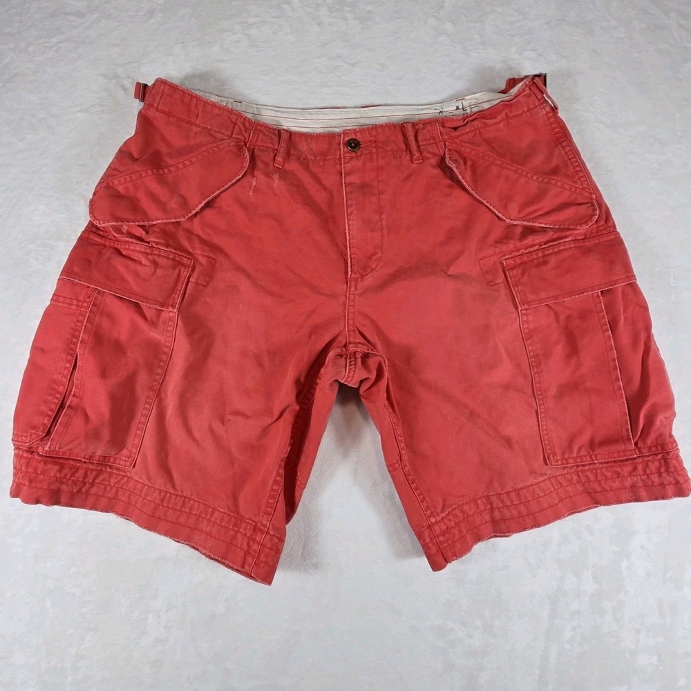 Vtg 90s Polo Ralph Lauren Red Cargo Shorts Mens 40 Paratrooper Military Grunge